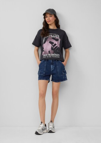 QS Loosefit Cargojeans in Blauw