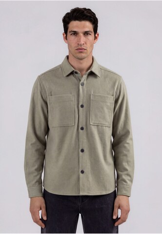 Coupe regular Chemise !Solid en vert : devant