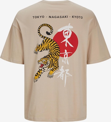 JACK & JONES T-Shirt 'BRADLEY NAGASAKI' in Beige