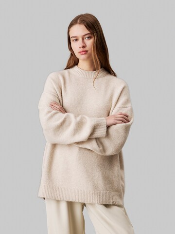 Calvin Klein Jeans Pullover in Beige: Vorderseite