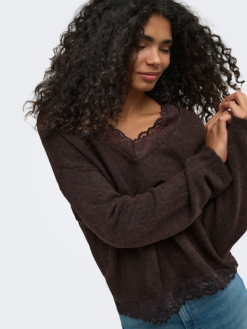 ONLY Sweater 'ONLCLOVER' in Brown
