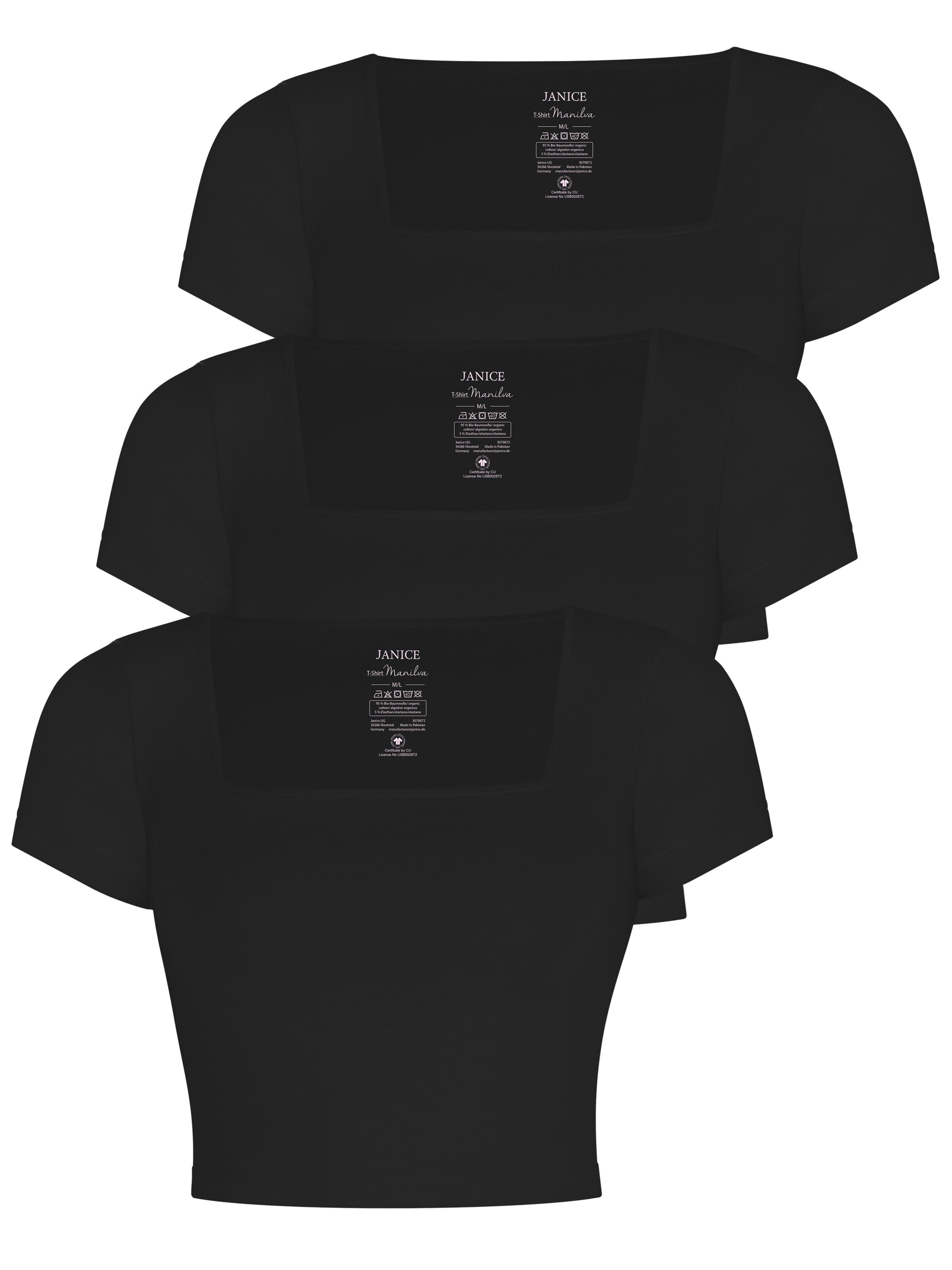 Janice Shirt in Zwart: voorkant