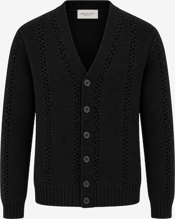 Daniele Fiesoli Knit cardigan 'Pure Merino Wool Garter Stitch and Openwork Cardigan' in Black: front