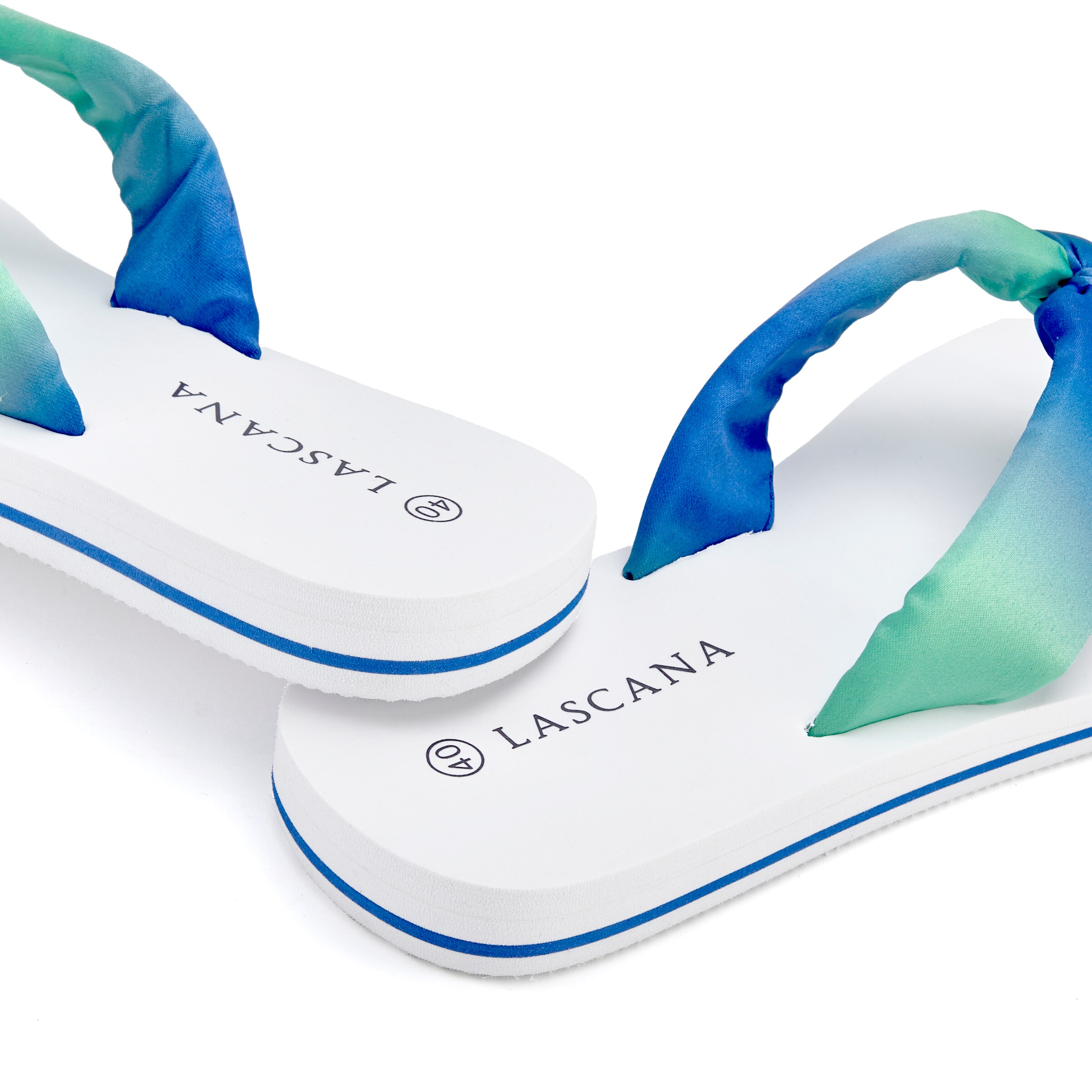 LASCANA Сандали с разделител за пръстите в зелено