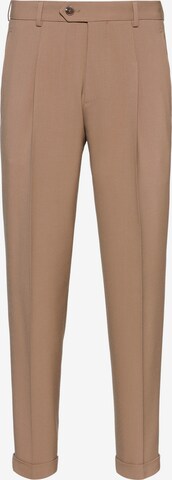 BOSS Loose fit Pleated Pants 'Peet-Pleat-241' in Brown: front