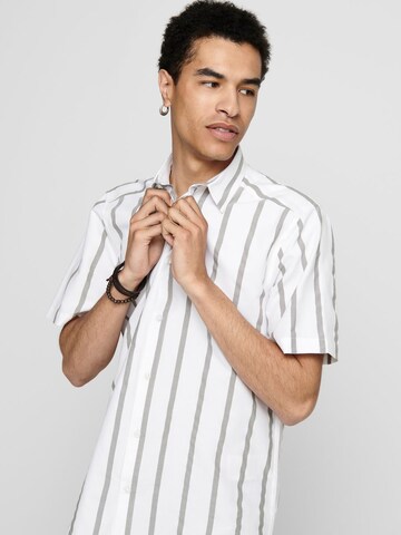 Only & Sons Regular fit Button Up Shirt in White