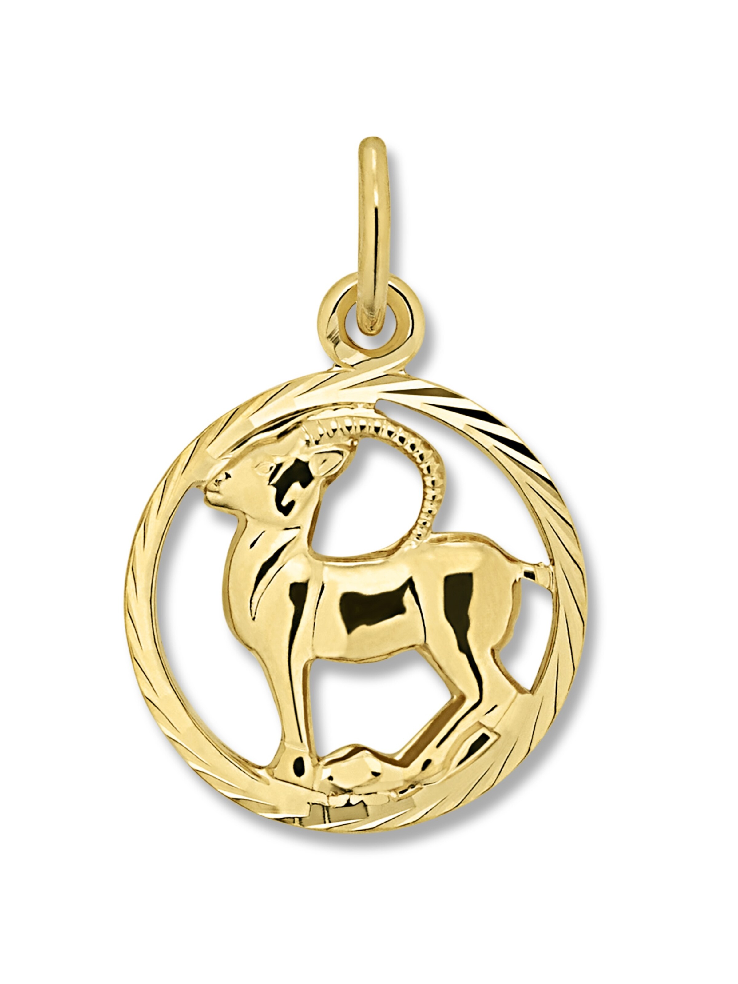 ONE ELEMENT Anhänger 'Steinbock' in Gold: Vorderseite