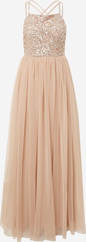 Maya Deluxe Evening Dress in Beige: front