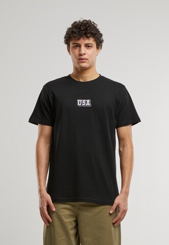 T-Shirt 'USA College' Mister Tee en noir : devant