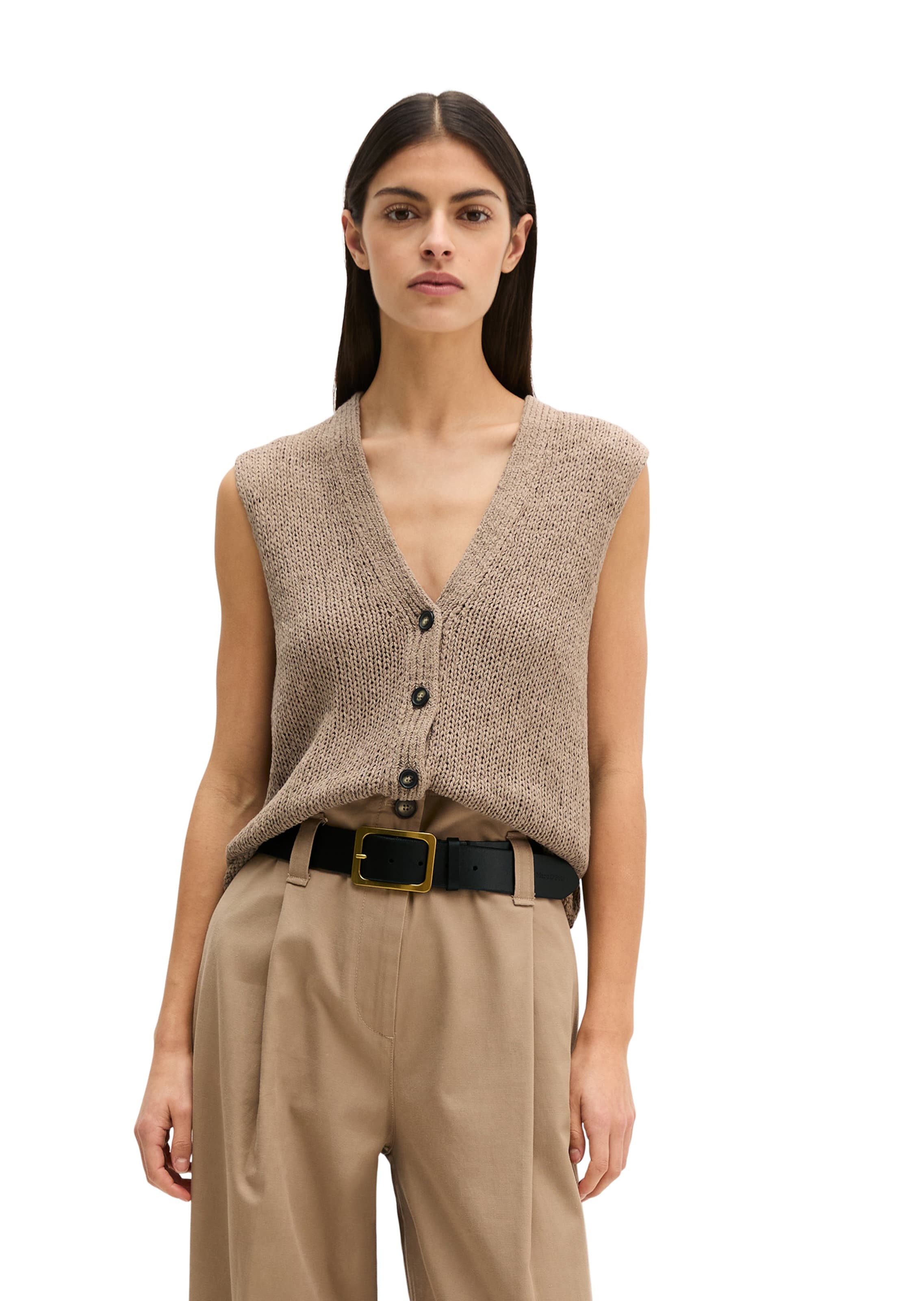 Cardigan Marc O'Polo en marron : devant