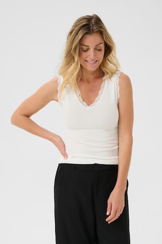 Cream Top 'Yuni' in White: front