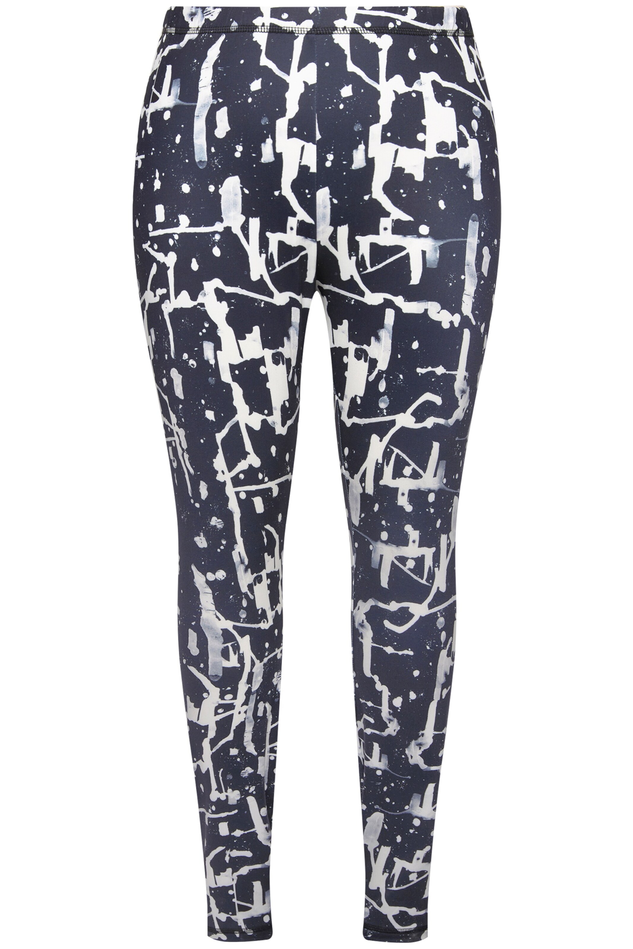 Ulla Popken Sports trousers in Black / Mottled white, Item view