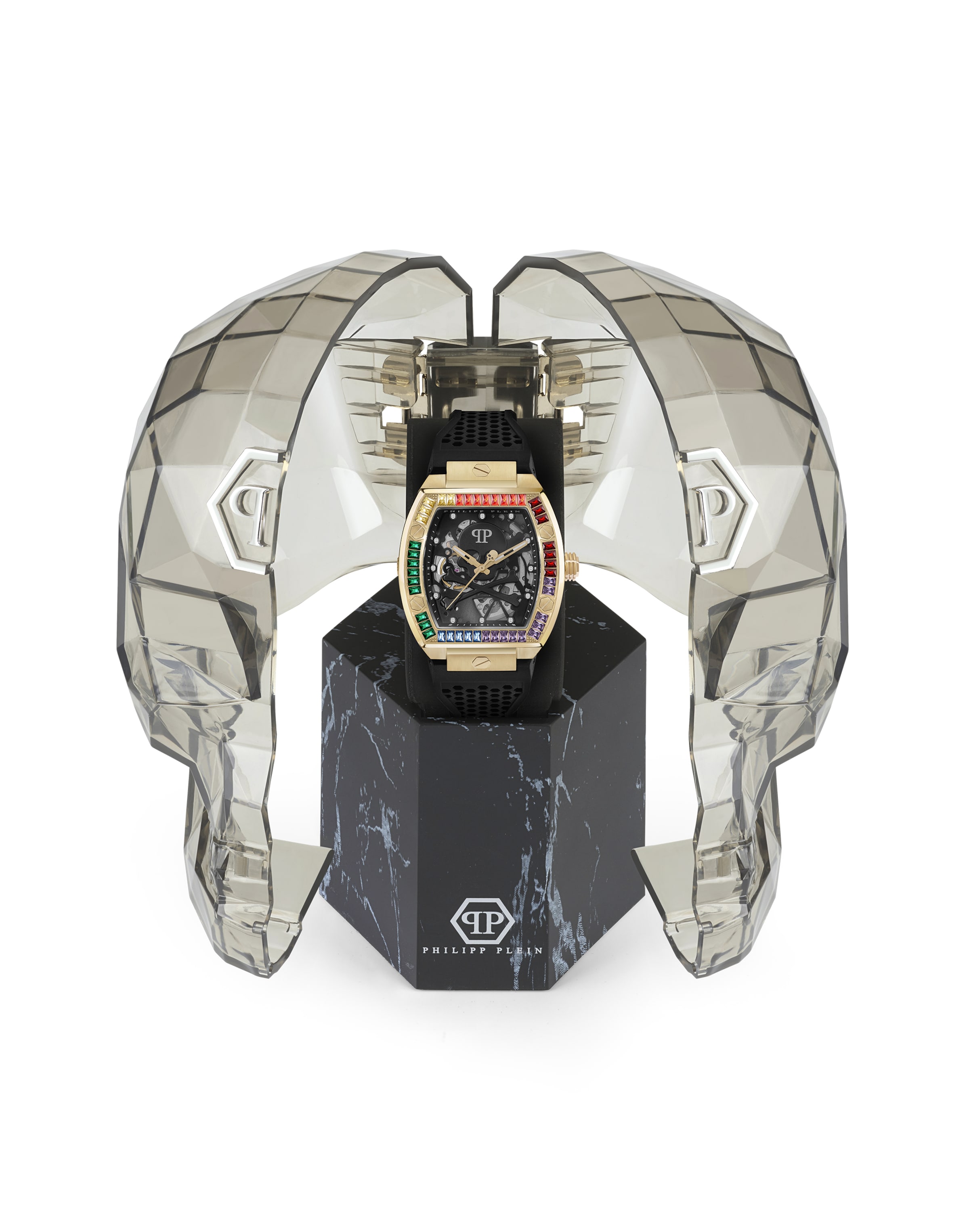 Philipp Plein - Relógios analógicos ' Skeleton ' em preto