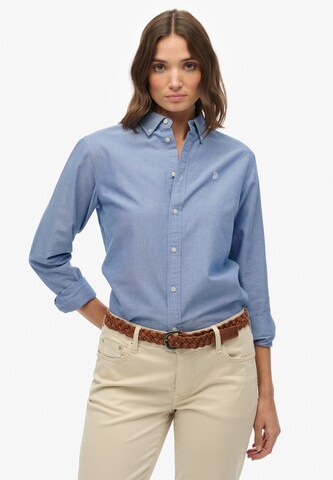 Superdry Blouse 'Oxford' in Blauw: voorkant
