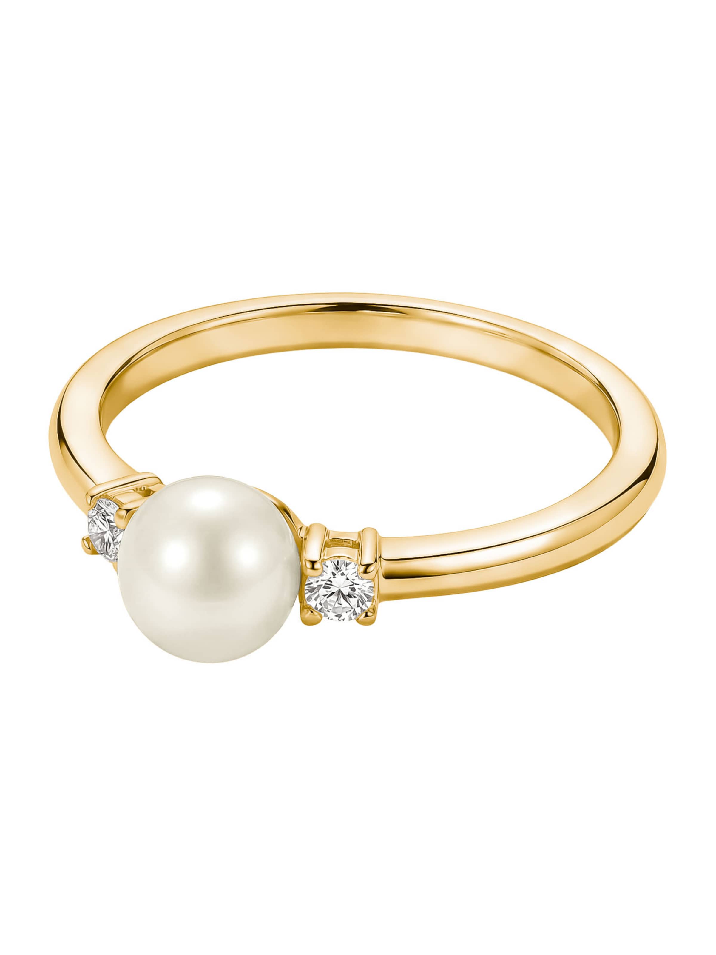 Thomas Sabo Ring Perle mit weißem Zirkonia in Gold