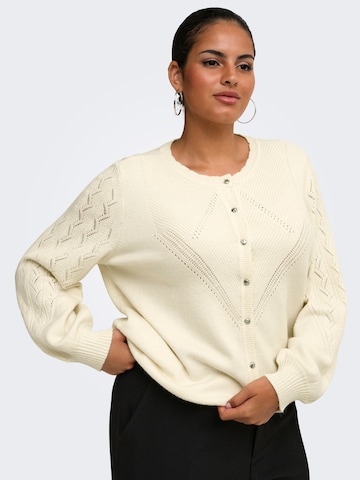 Cardigan ONLY Carmakoma en blanc : devant