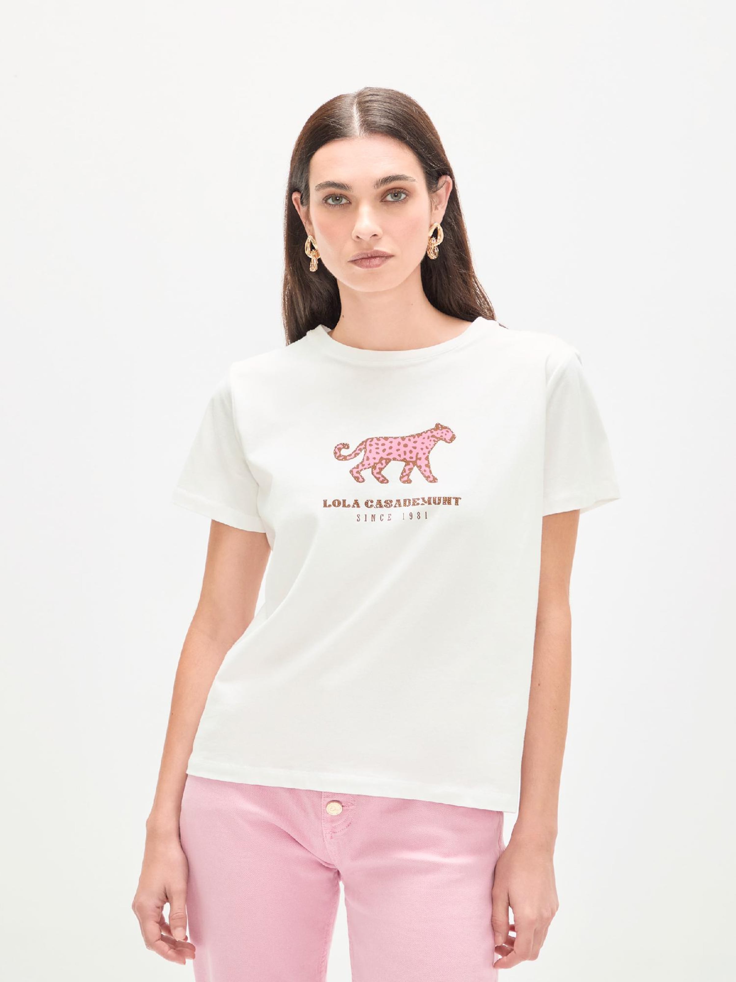 Lola Casademunt T-shirt en rose / blanc, Vue avec produit