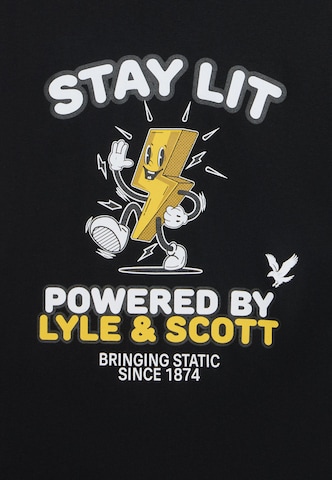 Lyle & Scott Μπλουζάκι 'Stay Lit' σε μαύρο