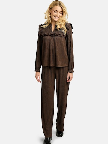 Liberte Essentiel - Camisa ' ANNI ' em castanho: frente