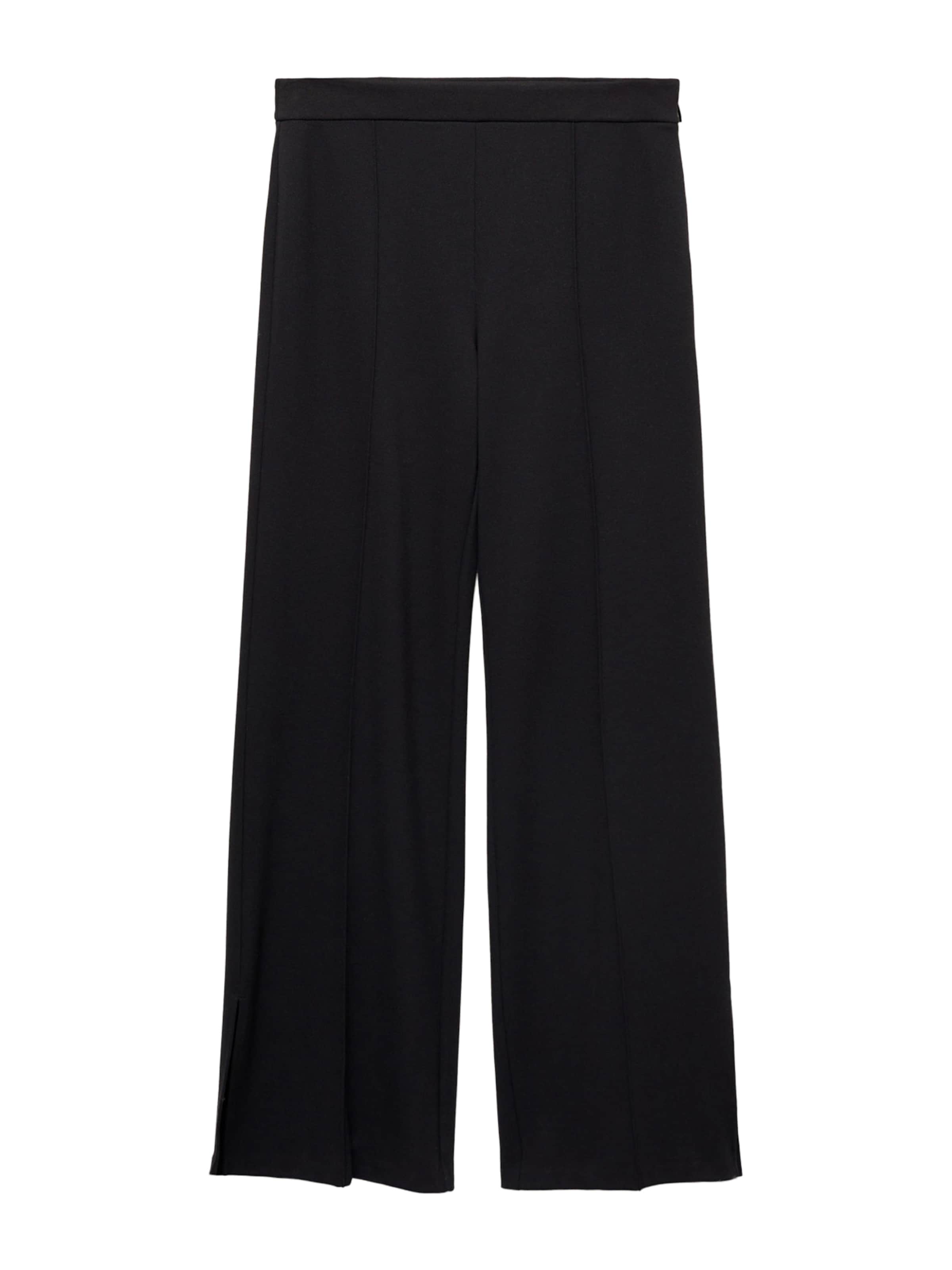 MANGO Wide leg Broek 'GOA' in Zwart: voorkant