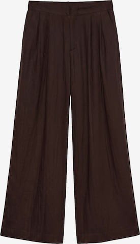 Pull&Bear Zvonové kalhoty Kalhoty se sklady v pase – hnědá: přední strana