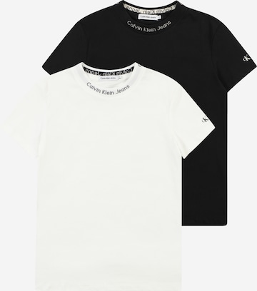 Calvin Klein Jeans - Camiseta 'Instarsia' en negro: frente