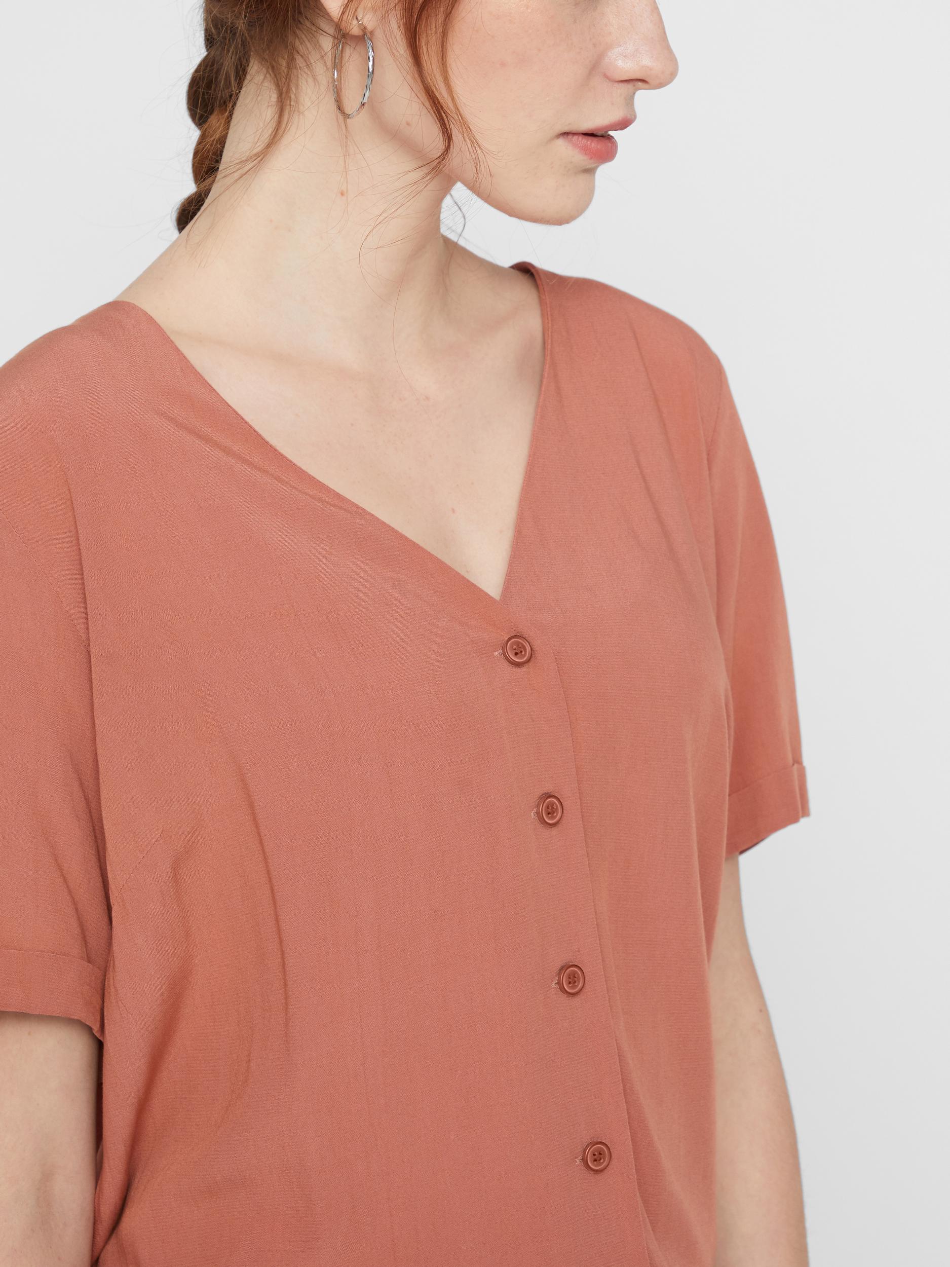PIECES Bluse Cecilie in Rostbraun 
