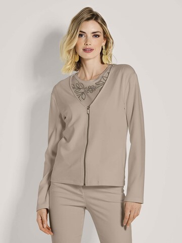 MADELEINE Gebreid vest in Beige: voorkant