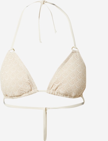 Hunkemöller - Triángulo Top de bikini 'Crochet' en blanco: frente