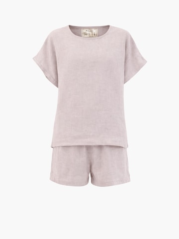AmourLinen Pyjama 'Cloud Nine'‌‌‌‌‌‌‌ in Beige: Vorderseite