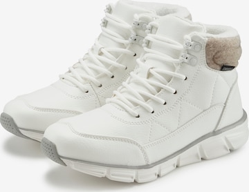 LASCANA Lace-Up Ankle Boots in White: front