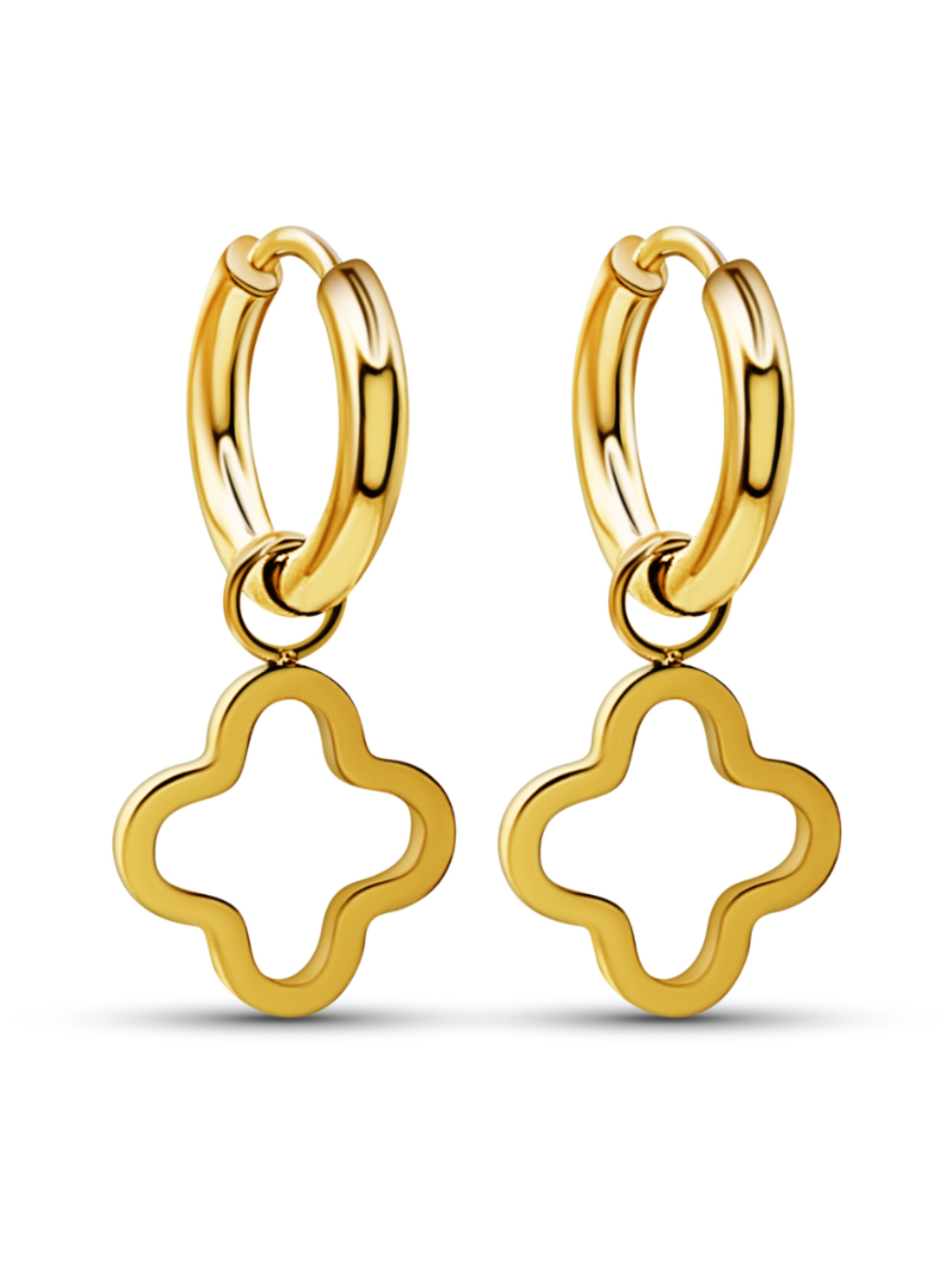 Pure Schmuck Earrings 'Clover Twilight' in Gold: front
