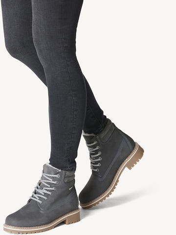 TAMARIS Lace-Up Ankle Boots in Grey