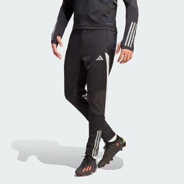 ADIDAS PERFORMANCE Tapered Workout Pants 'Tiro 23 Competition' in Black: front