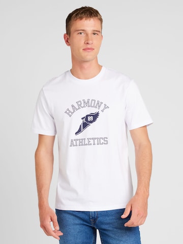 Tricou '89 ATHLETICS' de la Harmony Paris pe alb: față