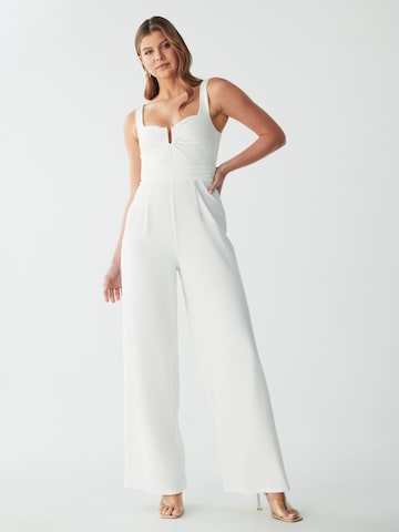 BWLDR Jumpsuit 'Ascot' in Wit: voorkant
