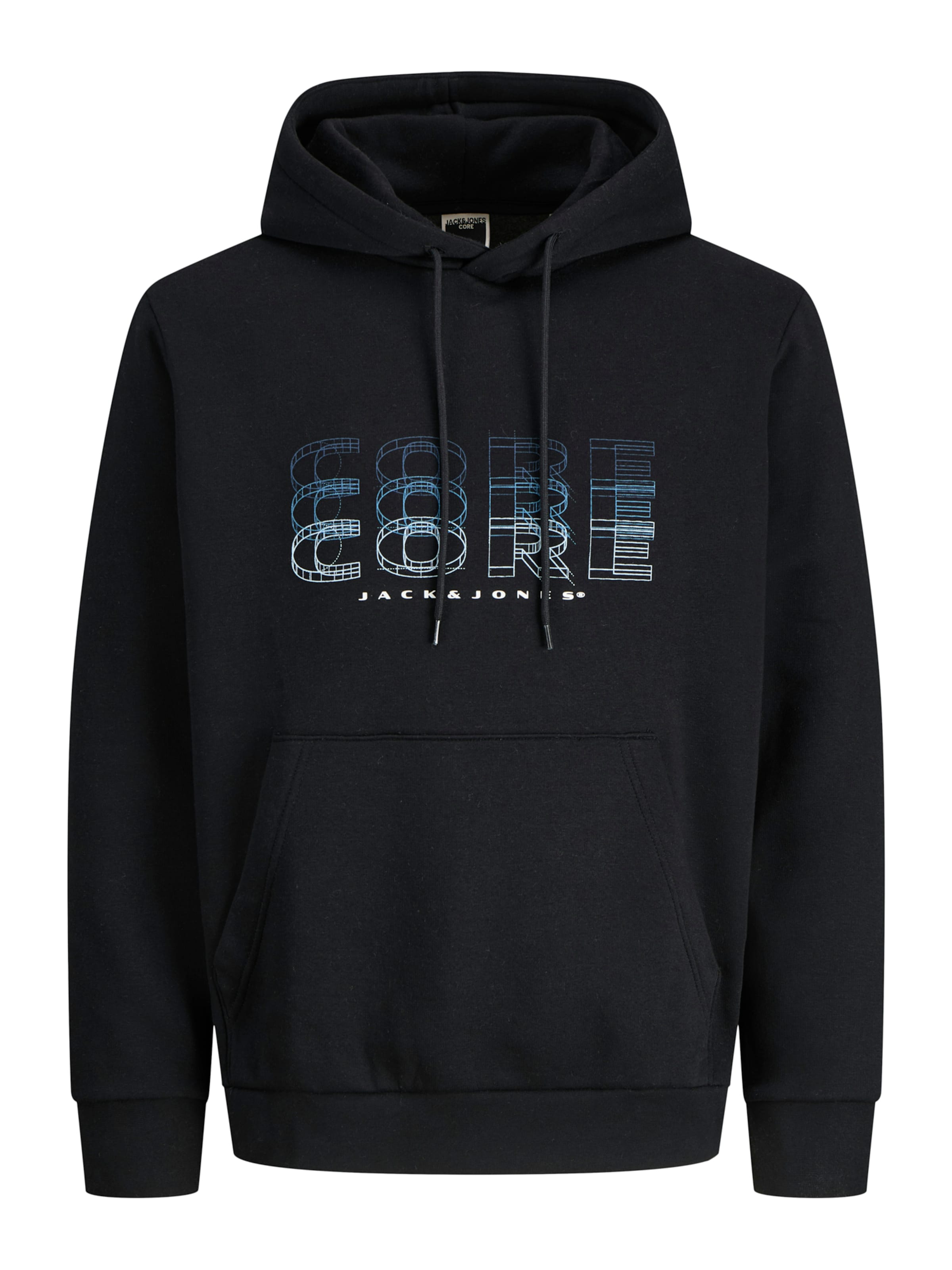 Jack & Jones Plus Μπλούζα φούτερ 'JJPFusion' σε μαύρο: μπροστά