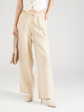 Wide Leg Pantalon 'MSCHMirilla' MSCH COPENHAGEN en beige : devant