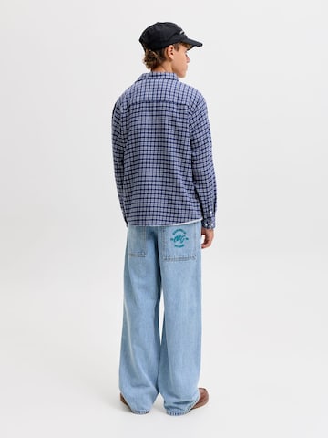 Wide Leg Jean 'JJIDAVE JJJAX' Jack & Jones Junior en bleu