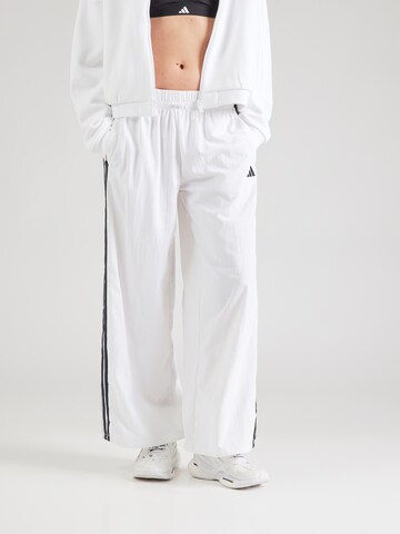 ADIDAS SPORTSWEAR Wide leg Sports trousers 'Essentials' in White: front
