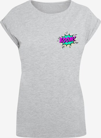 Merchcode T-Shirt 'Boom Comic' in Grau: predná strana