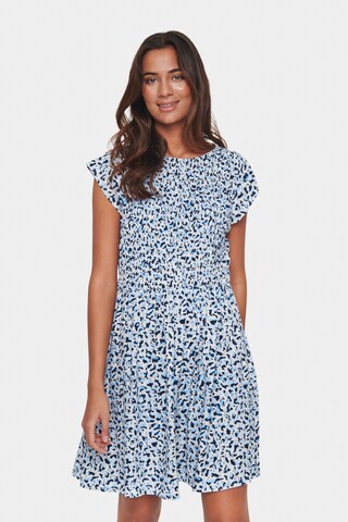 SAINT TROPEZ Jurk 'Gisla' in Blauw: voorkant