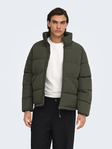 Only & Sons Χειμερινό μπουφάν 'ONSPack' σε πράσινο