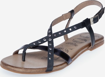 Soccx T-Bar Sandals in Blue: front