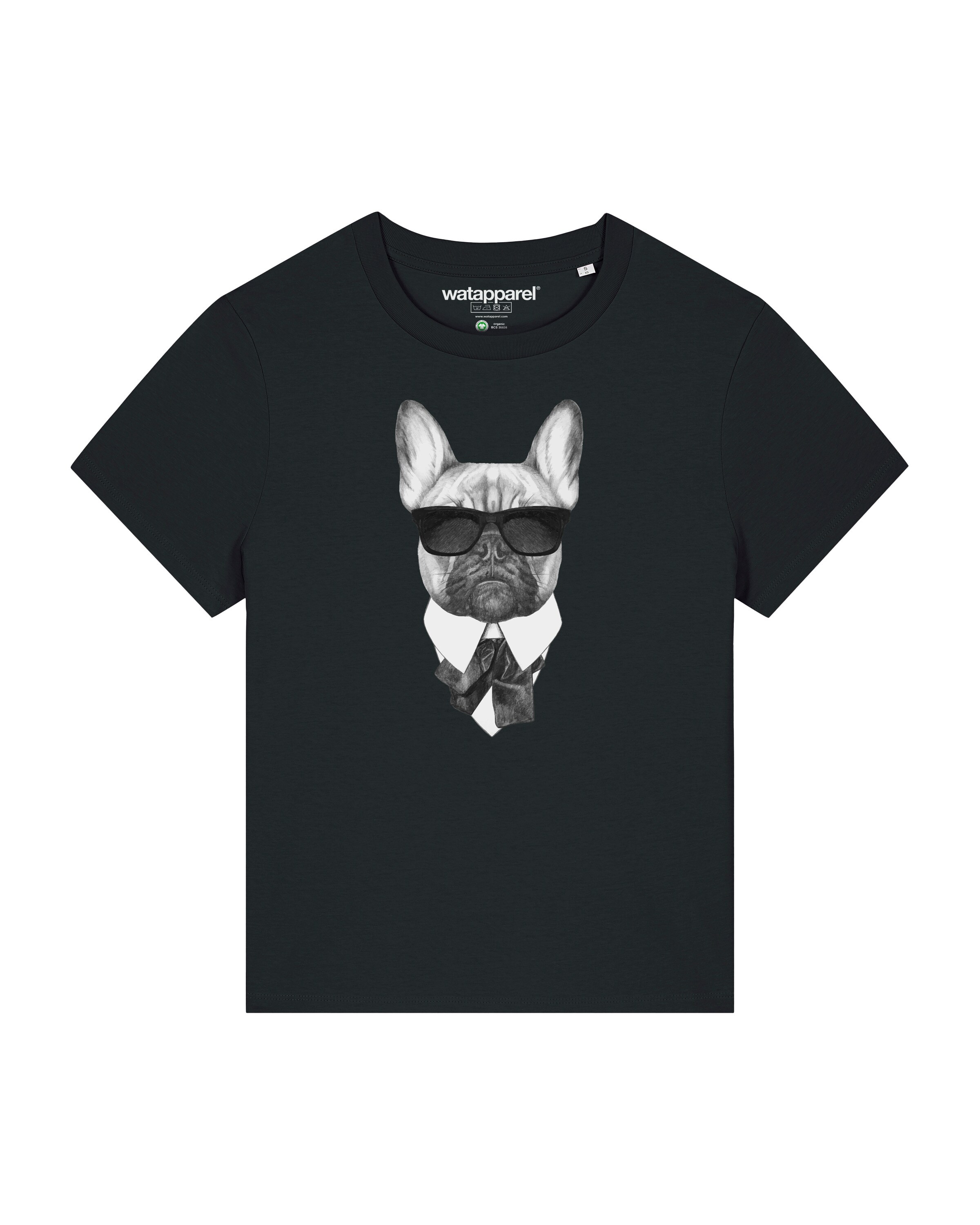 Watapparel Shirt 'Ein fescher Hund' in Zwart: voorkant