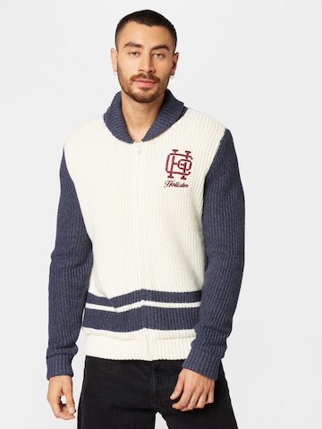 HOLLISTER Knit cardigan in White: front
