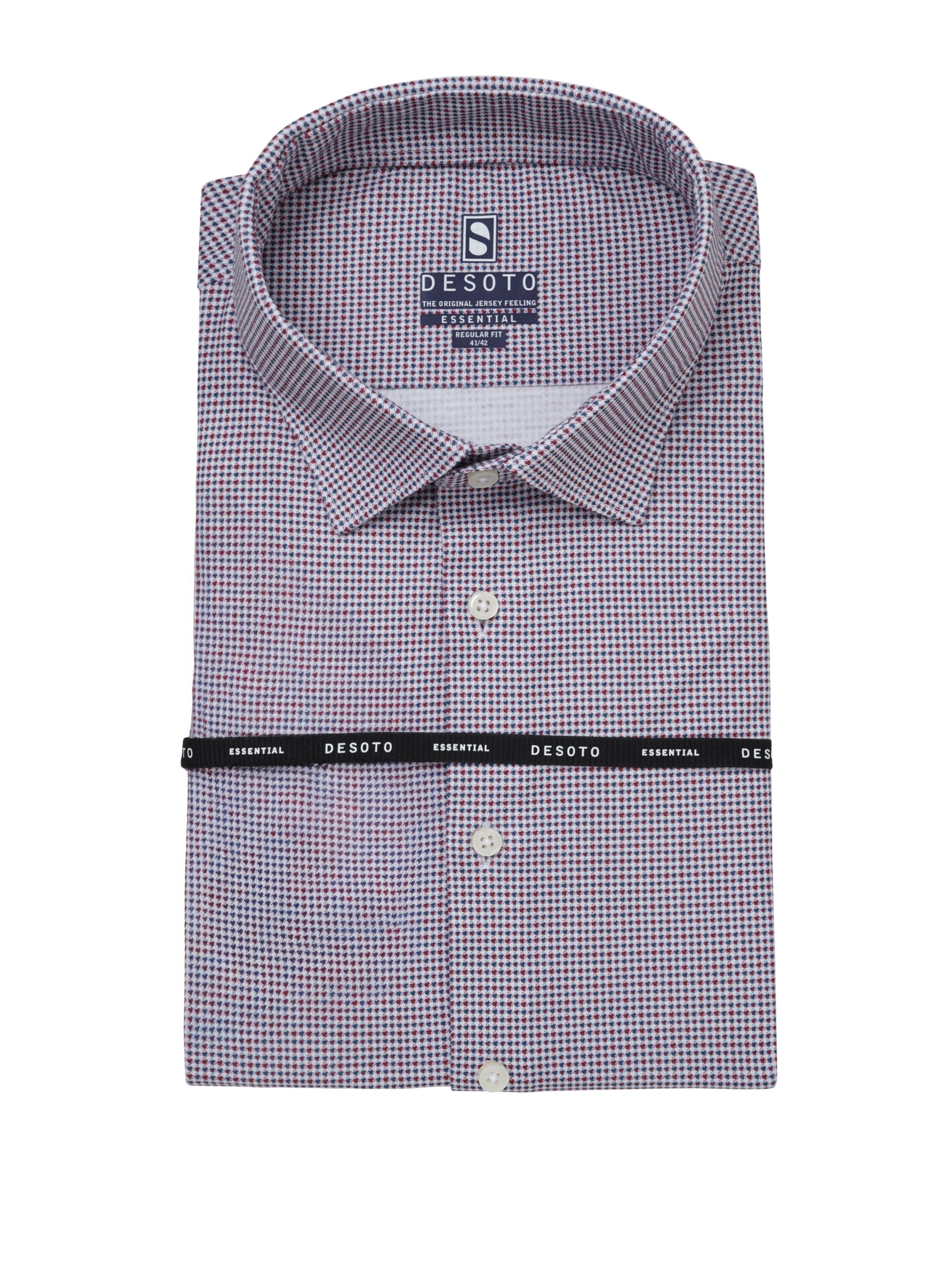 DESOTO Slim fit Button Up Shirt in Red: front