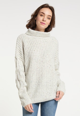 MYMO Υπερμέγεθες πουλόβερ σε λευκό: μπροστά