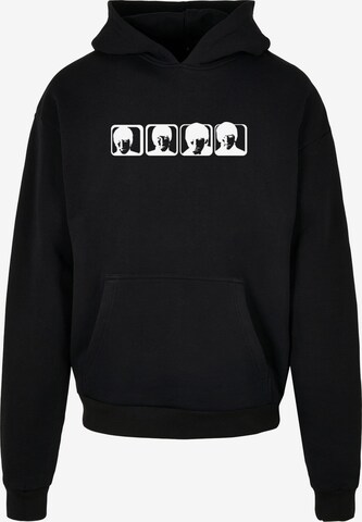 Merchcode Sweatshirt 'Beatles - Four Heads 2' in Schwarz: predná strana