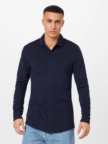 OLYMP Slim fit Overhemd in Blauw: voorkant